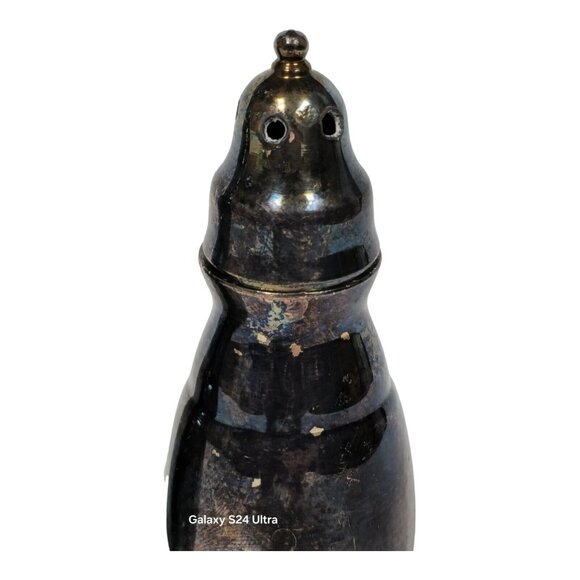 Vintage Oneida Salt & Pepper Shakers Ornate Retro Silver Plated Kitchen decor - Picture 6 of 16